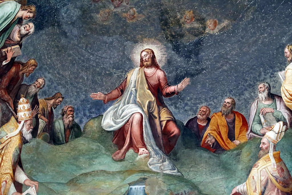 Gesù, gli Apostoli e i Santi sepolti nella Basilica - dettaglio 2, Chiesa di Santa Sabina, Roma